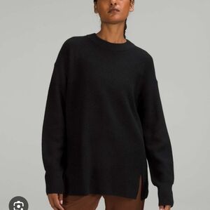 Lululemon Merino Wool-Blend Ribbed Crewneck Sweater Black Size 2